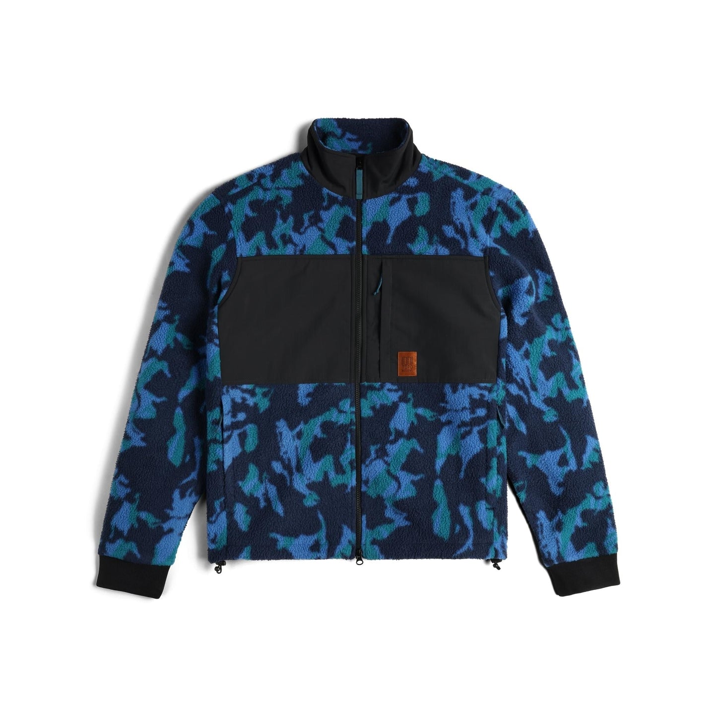 Front View of Topo Designs Summit Rise Full Zip Jacket - Men's in "Tectonic / Black"