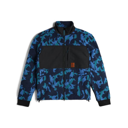 Front View of Topo Designs Summit Rise Full Zip Jacket - Men's in "Tectonic / Black"