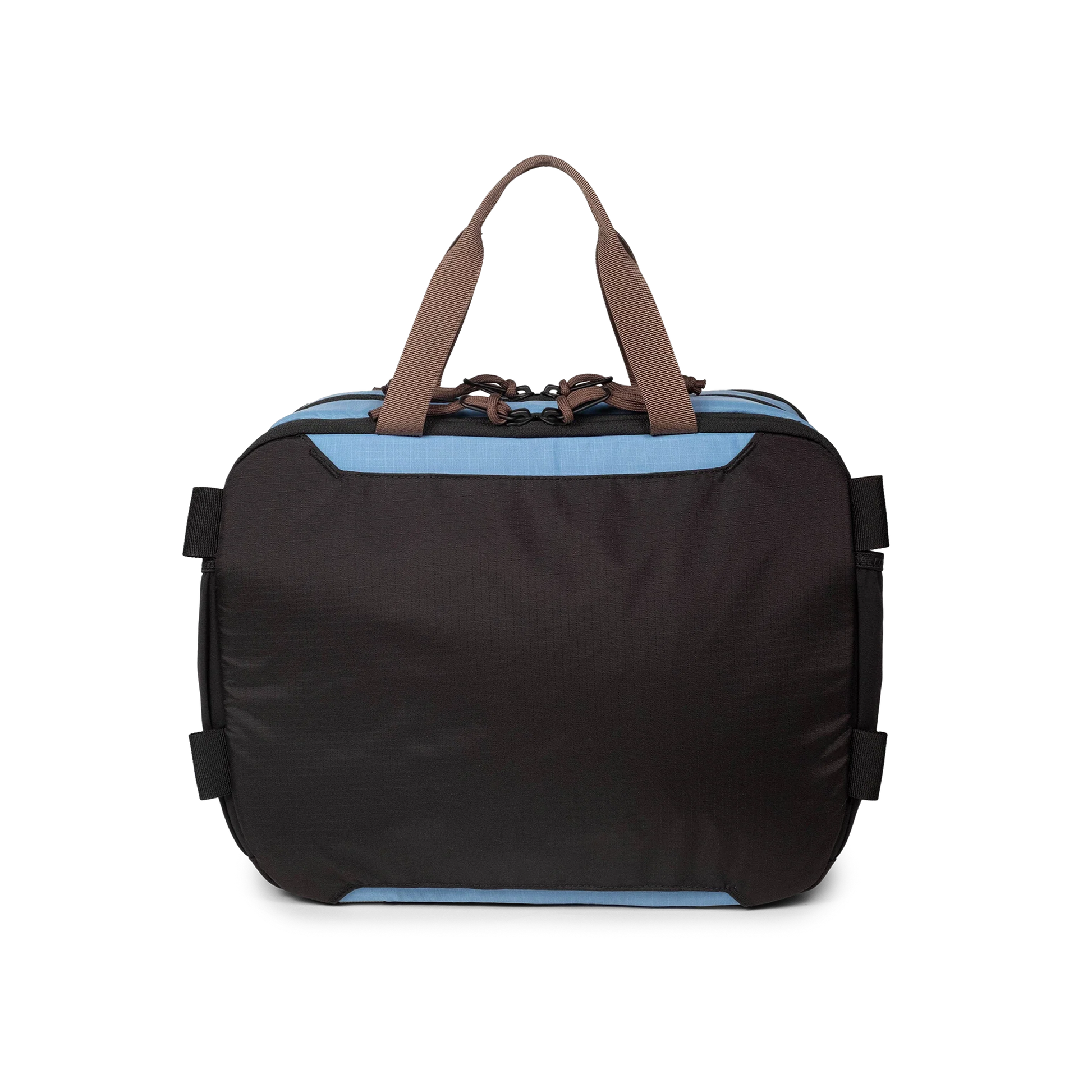 Back View of Topo Designs Mountain Cross Bag in "River Blue / Brown Oak"