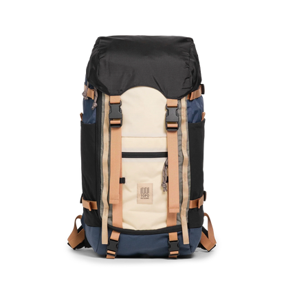 Front View of Topo Designs Rover Trail Pack 22L in "Bone White / Pond Blue"
