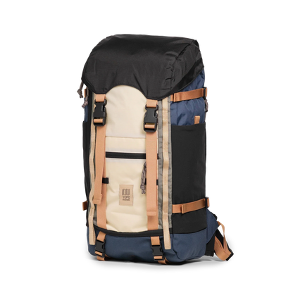 Front View of Topo Designs Rover Trail Pack 22L in "Bone White / Pond Blue"