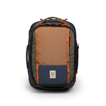 Front View of Topo Designs Global Travel Backpack in "Olive / Dark Khaki"