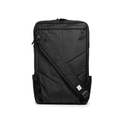 Back view of Topo Designs Global Travel Bag 40L in "Black / Black"