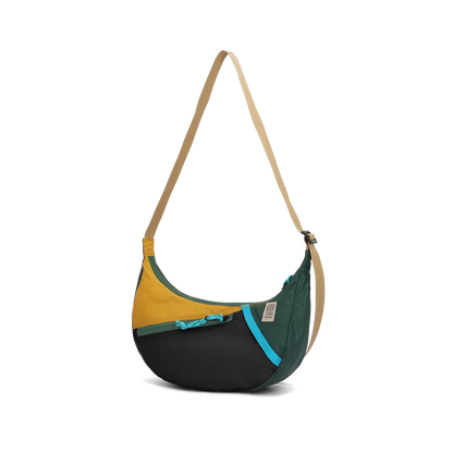 Front View of Topo Designs Moonlight Crossbody Bag in "Mustard / Forest"