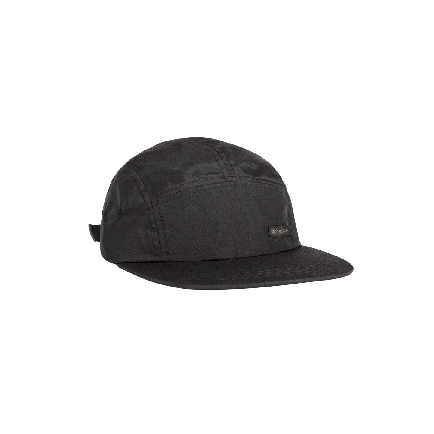 Front quarter white background image of Topo Designs Global Hat in "Black"